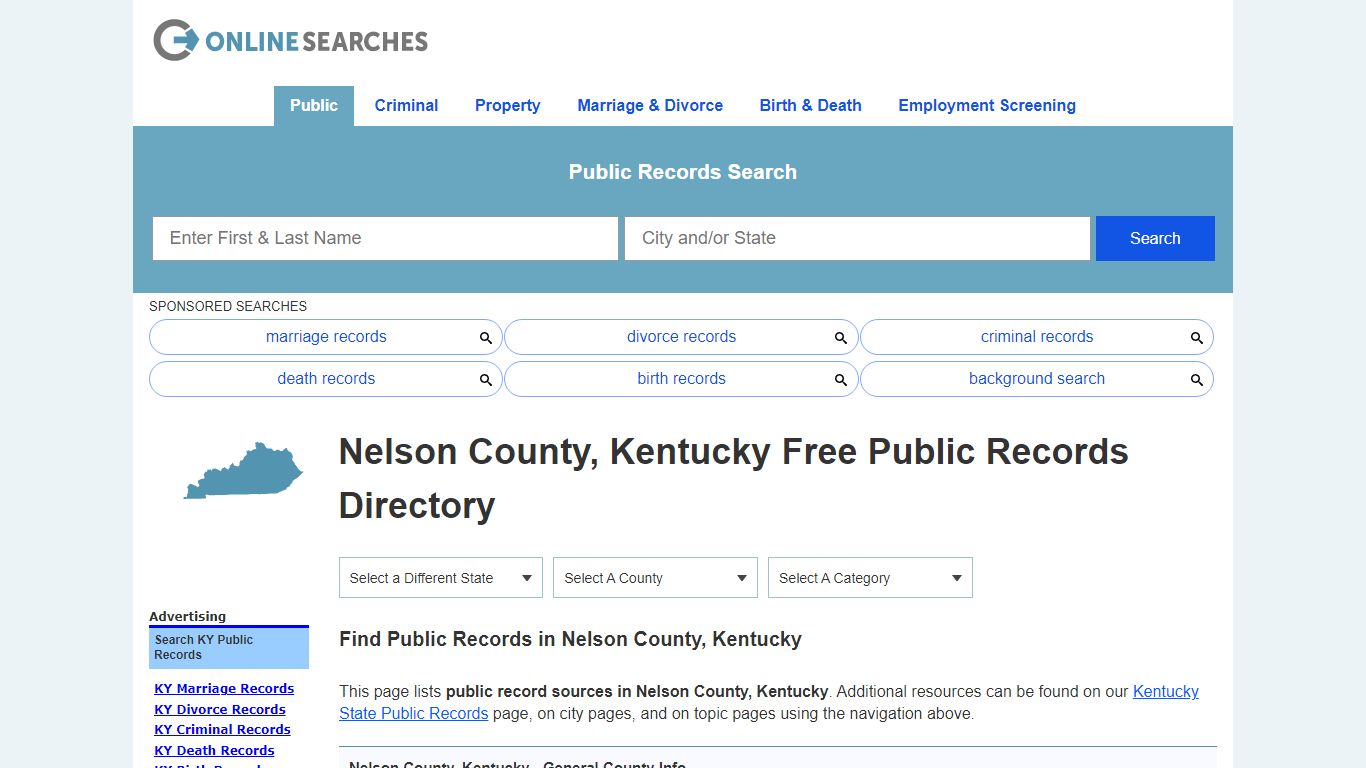 Nelson County, Kentucky Public Records Directory