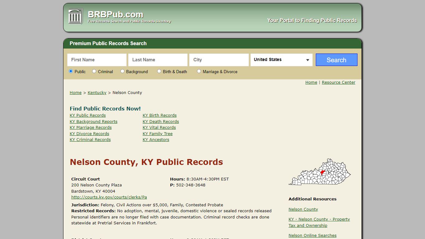 Nelson County Public Records | Search Kentucky Government Databases