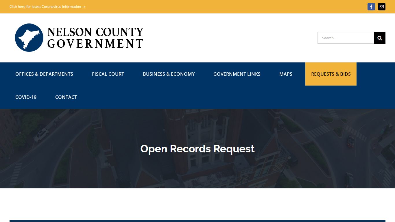 Open Records Request – Nelson County, Kentucky